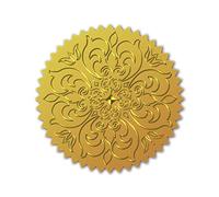 CRASPIRE 100pcs Self Adhesive Gold Foil Embossed Stickers Medal Decoration Sticker, Flower Pattern Stickers Certification Graduation Corporate Seals Notary Seals Envelope