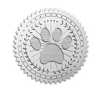 CRASPIRE 100pcs Self Adhesive Silver Foil Embossed Stickers Medal Decoration Sticker, Paw Print Pattern Stickers Certification Graduation Corporate Notary Seals Envelope