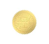 CRASPIRE 100PCS Thank You Stickers Gold Foil Stickers Wafer Seal Labels Round Labels Seal for Thanksgiving Day Embellishing Envelope Homemade Gifts Thank You Cards Gifts Wrapping