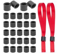 CRASPIRE 100Pcs Wristband Event Lock Wristband Buckle Black Resin Column Small Barbed Sliding Pull Wrist Strap Snap Locking Stoppers Clasps for One Way Festivals Events Party Shows Accessories