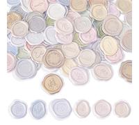 CRASPIRE 108PCS Wax Seal Stickers Wedding Invitation Sealing Stickers 6 Styles PVC Envelope Seal Sticker for Invitation, Greeting Cards, Gift Wrapping, Scrapbooking