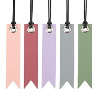 CRASPIRE 10Pcs 5 Colors Leather Bookmarks Pagemarkers with Tassel Personalized Genuine Handmade Leather Book Marks for Book Lovers Readers Writers Accessories Coffee Color Page Markers
