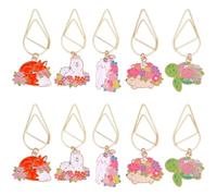 CRASPIRE 10Pcs 5 Styles Dog Paperclip Bookmark Planner Paper Clips Fox Turtle Cat Animal Charm Metal Bookmarker Journaling Paper Clamps for Reading Teachers Book Lovers Notebook File Note Scrapbook