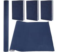 CRASPIRE 110x42cm Suede Book Cloth for Book Binding Dark Blue Self Adhesive Fabric Surface Paper Backed Bookcover Books Album Scrapbooking Archival DIY Covering Protector Bookcloth Supplies