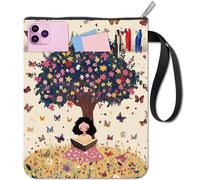 CRASPIRE 11x8.7 Inch Washable Book Covers Reading under Trees Book Sleeve Book Holder Case Covers for Paperbacks Double Sided Book Cloth Themed Gifts Book Protector Zipper Front Fabric Reader Gifts