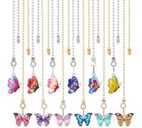 CRASPIRE 12 Styles Butterfly Ceiling Pull Chain Fan Cord Extension Enamel Charms Decorative Metal Adjustable Cute Animal Ball Replacement Bead Hanging Ornament for Toilet Lighting Lamp Home Decoration