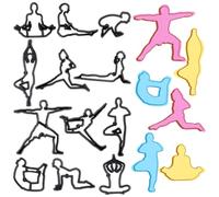 CRASPIRE 12 Styles Yoga Body Shape Cookies Cutters Sports Polymer Clay Earring Cutter Plastic Biscuit Handmade DIY for Crafts Home Kitchen Baking Birthday Women Jewelry Making Tools