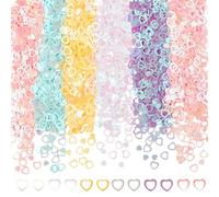 CRASPIRE 120G 6 Colors Love Heart Loose Glitter Sequins Loose Mini Holographic Hollow Sparkles Holographic Nail Flakes Bulk Iridescent Plastic for DIY Scrapbook Cardmaking Jewelry Wedding Decorartion