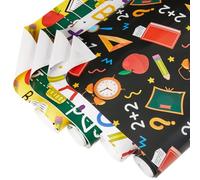 CRASPIRE 12Pcs 4 Styles Back to School Wrapping Paper Roll Pencil Gift Wrap Paper ABC Apples Bus Book Pattern DIY Craft Art Papers Folded for First Day of School Classroom Party Gift Packing 27x20inch