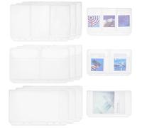 CRASPIRE 12Pcs A6 Binder Pockets No Zipper Cash Envelopes Zipless Money Folder Organizer 3-Pockets Storing Bag 6 Ring Binder Card Sleeves Clear Envelope for Budget Book and Savings Challenge