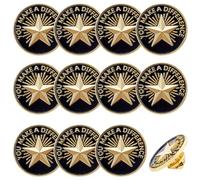 CRASPIRE 12Pcs Employee Appreciation Lapel Pins Black Flat Round Stars Golden Alloy Enamel Excellence Recognition Word You Make A Differnece Badge Brooches for Backpacks Clothes Award Staff Team Gifts