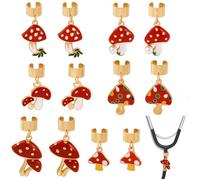 CRASPIRE 12Pcs Stethoscope Nurse Charms Stethoscope Charms Bulk Mushroom Cartoon FireBrick Colorful Dangle Alloy Enamel Adjustable ID Name Tags Pendants for Doctor Nurse Assistant Staff DIY Decor