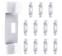 CRASPIRE 12Pcs White Vertical Blind Slats Iron Replacement Vane Savers Window Metal Reusable Repair Curtains Clip Tabs Kits Accessories for Fixing Vertical Window Shades Slats DIY Making
