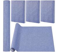 CRASPIRE 130 x 30cm Linen Book Cloth Blue for Books Binding Fabric Surface Paper Backed Bookcover Densely Woven Cloth Books Album Scrapbooking Archival DIY Covering Protector Bookbinding Supplies