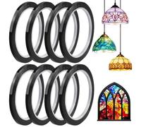 CRASPIRE 1312Ft 3mm PET Stained Glass Lead Lines Thin Faux Stained Glasses Leading Strips Wide Elastic Black Leading Self-Adhesive Line for Suncatcher Gallery Painting Window Decaling Door Art Crafts