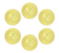 CRASPIRE 144Pcs Eagle Gold Foil Embossed Stickers 2 Inch Animal Certificate Embossed Sealing Decal Round Label Self Adhesive Decal for Envelopes Wedding Valentine's Day Awards Gift Packaging