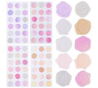 CRASPIRE 144pcs Pink Wax Seal Stickers Decoration Stickers Colorful Transparent Gradient Self Adhesive Envelope Sealing Stickers for Decor Wedding Invitation Envelopes Craft Scrapbook Party Gift