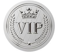 CRASPIRE 144Pcs VIP Crown Silver Foil Certificate Embossed Stickers 2" Vintage Seals Self Adhesive Sticker Decor Labels for Achievement Awards Wedding Invitation Graduation Envelopes Diplomas