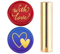 CRASPIRE 15mm Mini Wax Seal Stamp Hearts With Love Signature Double Sided Vintage Retro Brass Sealing Wax Stamps for Wedding Invitations Embellishment Bottle Decoration Gift Packing Valentines Day