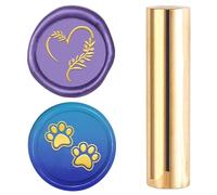 CRASPIRE 15mm Wax Seal Stamp Mini 2 Sides Pattern Vintage Dog Paw Print Olive Leaf Heart Brass Sealing Stamp for Wedding Invitations Cards Envelopes Halloween Christmas Thanksgiving Party Gift Packing