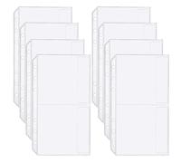 CRASPIRE 15PCS A6 Binder Pockets No Zippers Cash Budget Envelopes 6-Hole Zipless Binder Dual Pouches Clear PVC Savings Challenges Envelope Protector for Money Folder Organizer Loose Leaf Inserts Bags