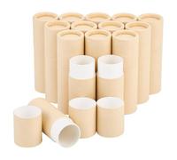 CRASPIRE 15Pcs Paper Lip Balm Containers Empty Chapstick Case 0.27oz 8ml Burlywood Kraft Paperboard Refillable Push Up Solid Perfume Deodorant Lips Gloss Holder for DIY Homemade Balm Women Makeup
