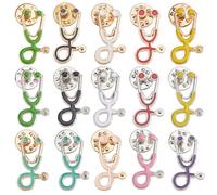 CRASPIRE 15Pcs Stethoscope Enamel Pin Medical Brooch Pin 15 Colors Echometer Doctor Colorful Clothing Bags Alloy Enamel Pins Lapels Decoration for Women Men Doctor Nurse Graduation Gifts