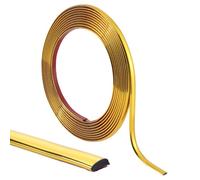 CRASPIRE 16.54Ft/5M Molding Trim Peel and Stick Gold Flexible Self Adhesive Waterproof Wall Mirror Corner Round Edge Tile Trim Ceiling Countertop for Floor Furniture Baseboard Border Door