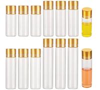 CRASPIRE 16 Sets 4 Size 12ml 15ml 20ml 25ml Tiny Clear Glass Bottles with Aluminum Cap Lids Small Empty Glass Jars Bead Containers Refillable Vials Bottles for Liquid Powder Jewelry Essential Oils