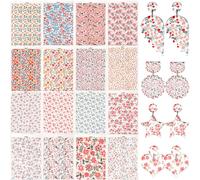 CRASPIRE 16 Style Flower Clay Transfer Paper for Polymer Clay Floral Transfer Sheets Boho Retro Water Transfer Sheets Jewelry Making Earrings DIY Polymer Glaze Pottery Enamel Tools Art Crafts