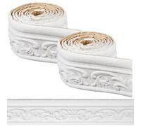 CRASPIRE 165x3.1in Crown Molding Peel and Stick Foam White Self Adhesive Flexible Trim 3D Sticky Vintage Decorative Wallpaper Border Wall Edging Foam Baseboard Mirror Border Wall Lines Hotel DIY Decor
