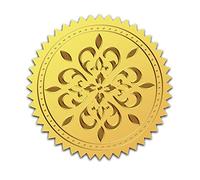 CRASPIRE 2" Gold Foil Embossed Stickers Castillo Filigree Certificate Seals Self Adhesive Sticker 100Pcs Vintage Medal Decoration Labels for Graduation Certificates Envelopes Diplomas Awards