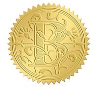 CRASPIRE 2 Inch Envelope Seals Stickers Letter B 100pcs Embossed Foil Seals Adhesive Gold Foil Seals Stickers Label for Wedding Invitations Envelopes Gift Packaging