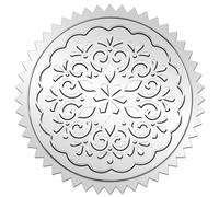 CRASPIRE 2 Inch Vintage Snowflake Sticker 100Pcs Christmas Flower Silver Foil Embossed Envelope Seals Stickers Round Adhesive Medal Decoration Label for Wedding Invitations Certification Corporate