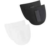 CRASPIRE 2 Pairs 4Pcs Men Suit Shoulder Pads Half Round White Black Self Adhesive Sponge Foam Breathable Sewing Enhancer Covered Pad Tapes for Women Men Suits Blazer Coat Jacket Clothes Accessories