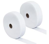 CRASPIRE 2 Rolls Jelly Roll Batting Strip Jellyroll Rug Fabric Strips 2.2 Inch x 36 Yard White Cloth Upholstery Punched Cotton Blend Quilt Strip for Braided Throw Quilts Needle DIY Sewing Projects