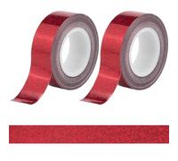 CRASPIRE 2 Rolls Red Glitter Craft Tape Sparkly Self Adhesive 15mm x 5m Foil Holographic Paper Masking Scrapbook Trim Art Tapes for DIY Scrapbooking Journal Planner Wrapping Gift Decoration