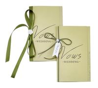 CRASPIRE 2 Sets Wedding Vow Card with Ribbon Ceremony Speech Note Journal