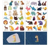 CRASPIRE 2 Sheets Animals Sea Life Water Soluble Embroidery Patterns Cute Cartoon Hand Sewing Stick and Stitch A4 Transfers Fabric Stabilizers Wash Away Pre-Printed Self Adhesive for Cloth DIY Lover