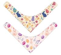 CRASPIRE 2 Sided 2Pcs Rabbit Dog anas Easter Eggs ana Triangle Scarf for Medium Large Dogs Reversible Cat Kerchief Adjustable Cats Bibs Accessories Pets Easter Day Party Spring Costume Decor