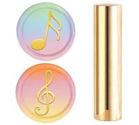 CRASPIRE 2 Sides Pattern Music Wax Stamp Musical Note Wax Seal 15mm Mini Brass Gold Column Vintage Sealing Stamps for Invitations Envelopes Card DIY Crafts Birthday Decorative Gift Embellishment