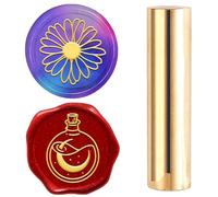 CRASPIRE 2 Sides Pattern Wax Seal Stamp 15mm Mini Daisy Flower Potion Bottle Soild Brass Wedding Vintage Sealing Stamp for Invitations Envelopes Card DIY Craft Birthday Decorative Gift Embellishment