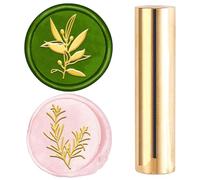 CRASPIRE 2 Sides Pattern Wax Seal Stamp 15mm Mini Olive Leaf Rosemary Green Botanical Leaves Soild Brass Wedding Vintage Sealing Stamp for Invitations Envelopes Card DIY Craft Birthday Decorative Gift
