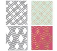 CRASPIRE 2 Styles Grid Background Die Rectangle Cuts Stencils Irregular Frame Metal Cutting Dies Sets Embossing Template for DIY Scrapbook Album Photo Paper Card Making Craft Decor