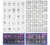 CRASPIRE 2 Styles Tarot Clear Stamps Divinatory Elements Witch Reusable Background Postmark Transparent Silicone Stamp Seals for Journaling Card Making Decor DIY Scrapbooking Supplies Film Frame