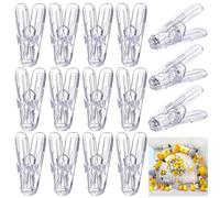 CRASPIRE 20 Pack Clear Plastic Spring Clamps Backdrop Arch Clips 2.4 Inch Small Mini Clear Balloon Cloth Spring Clamp Clips for Balloon Arch Birthday Crafts Backdrop Woodworking Photography Decoration