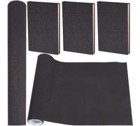 CRASPIRE 200x43cm Linen Book Cloth for Book Binding Black Self Adhesive Fabric Surface Paper Backed Bookcover Books Album Scrapbooking DIY Covering Protector Bookcloth Supplies