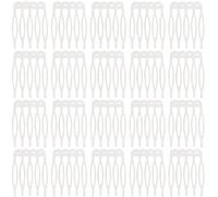 CRASPIRE 20Pcs 5 Teeth Hair Side Combs Small Tiny Silver Metal Loops Wedding Bridal Veil Comb Decor Headpiece French Twist Updo Clip Bun Holder Accessories Crafting DIY Slide for Women Jewelry Making