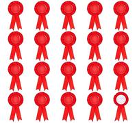 CRASPIRE 20Pcs Blank Award Ribbon Red Rosette Honorable Participation Badge Ribbons Prize Winner Victory Recognition Brooch for 1st 2nd 3rd Place Medals Competition Sports Event School Contests