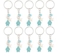 CRASPIRE 20Pcs/box Travel Turtle Keychain Good Luck Charms Sea Ocean Key Chain Bulk Turquoise Summer Starfish Beach Animal Pendant Charm Keyring Decor for Inspirational Gift DIY Party Favors Handbag